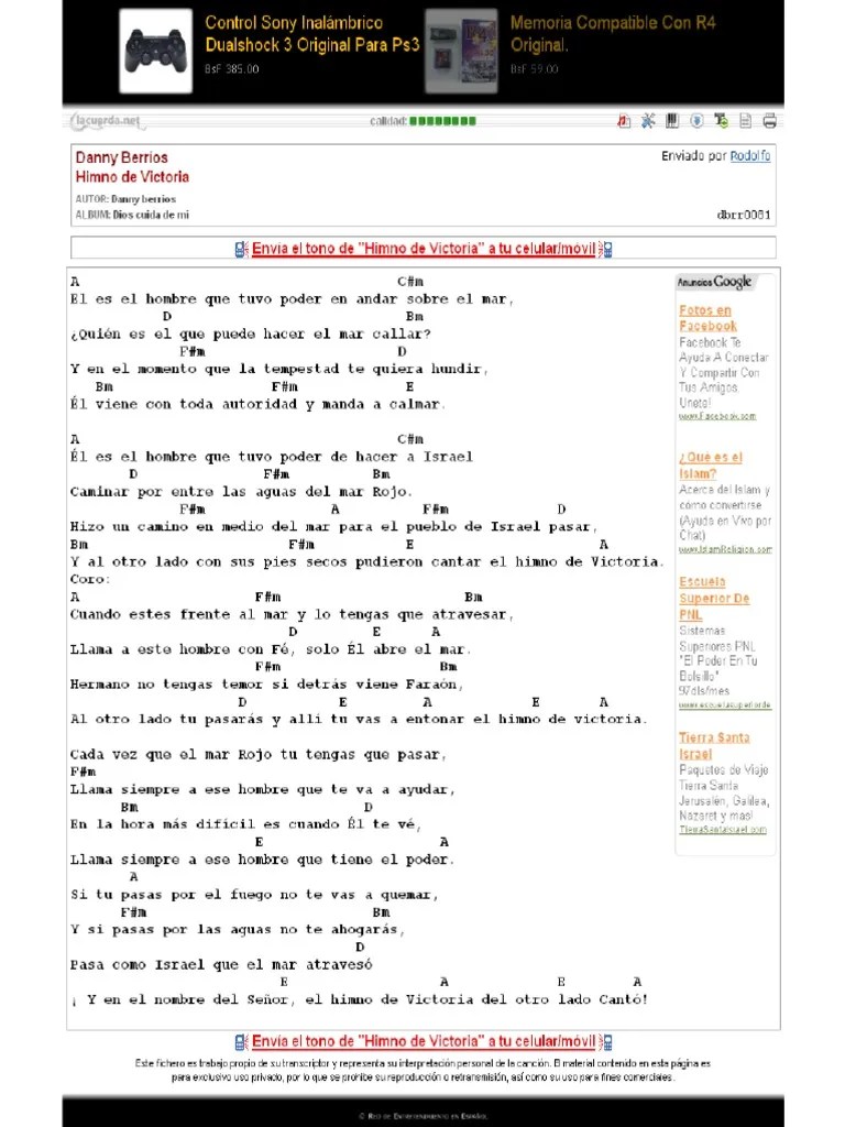 Danny Berríos, Himno De Victoria- Acordes Para Guitarra | PDF
