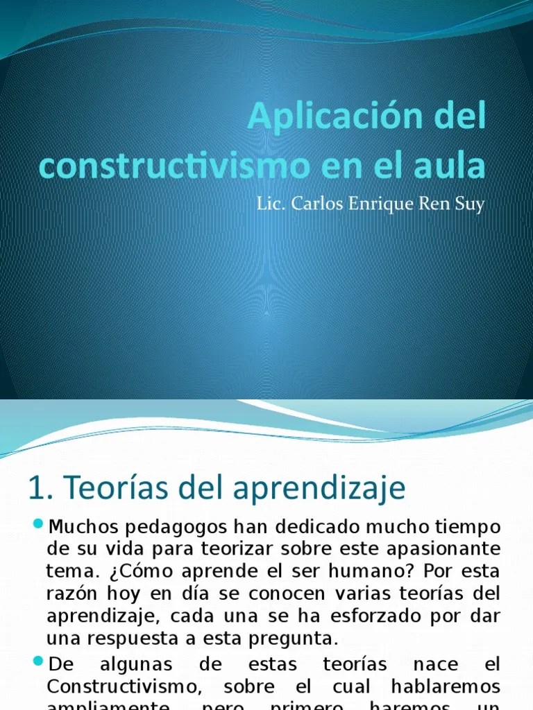 Aplicación Del Constructivismo En El Aula | PDF | Constructivismo (filosofía De La Educación ...