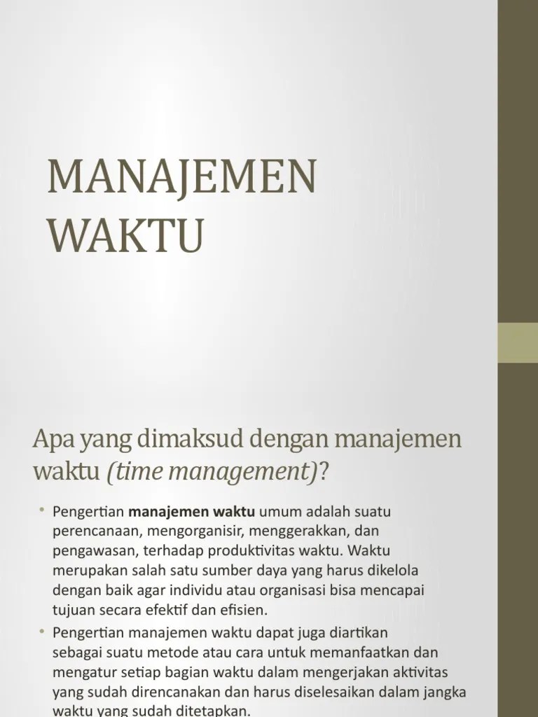 Manajemen Waktu