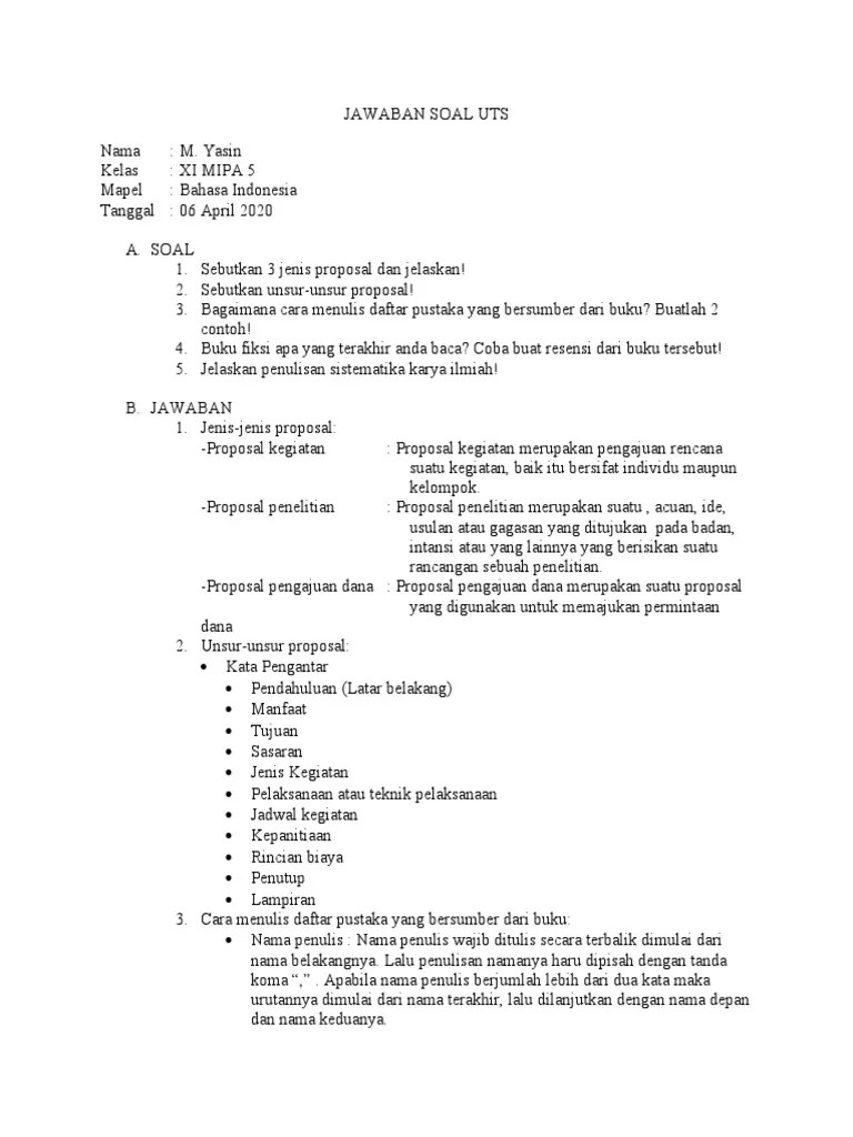 Jawaban Soal Uts | PDF