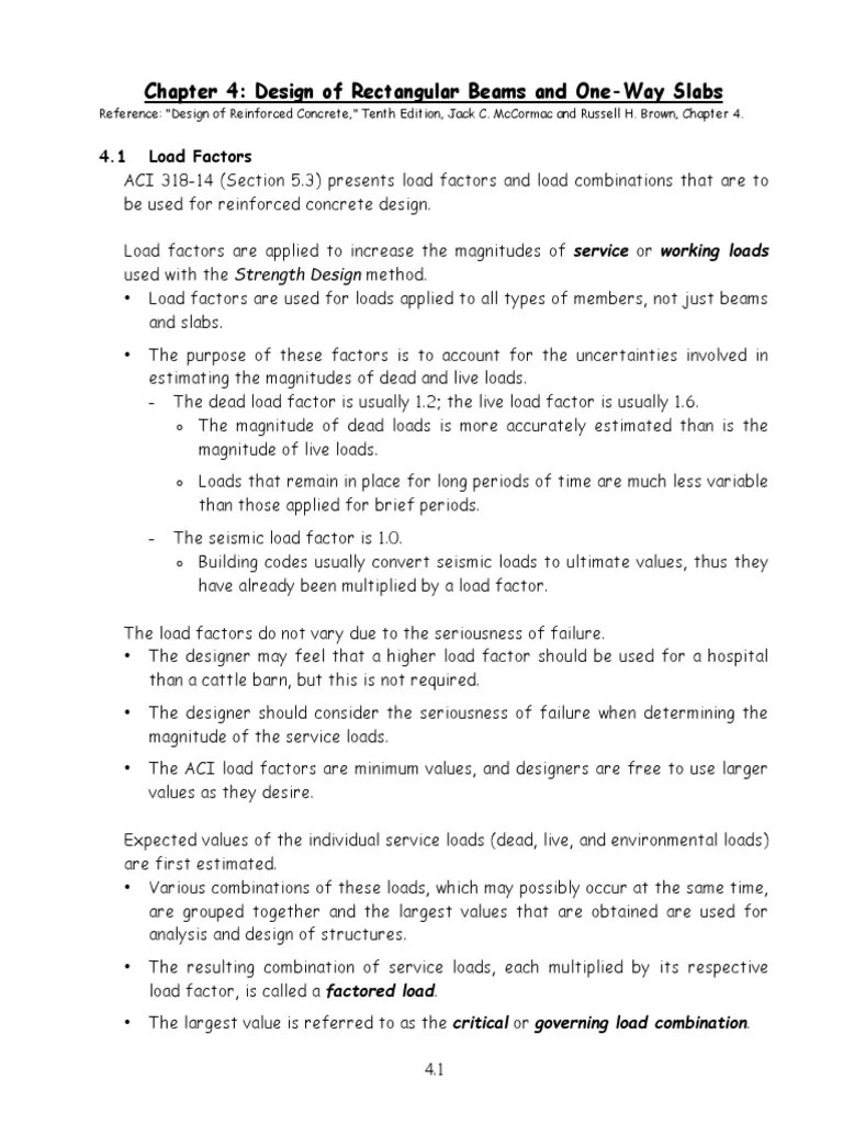 CN Chap 04 - Design Of Rectangular Beams And One-Way Slabs | PDF | Beam ...