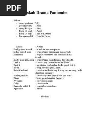 Teater persahabatan lucu komedi 3 5 6 7 8 9 orang. Naskah Drama Pantomim Pdf