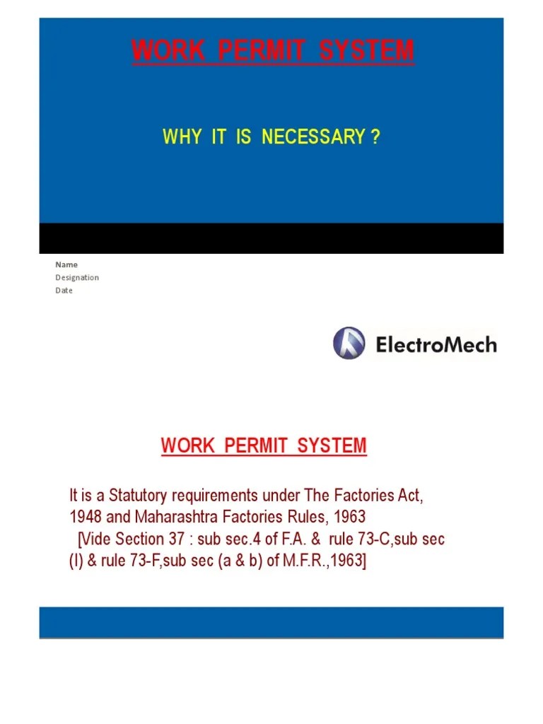 Work Permit System: Why It Is Necessary ? | PDF