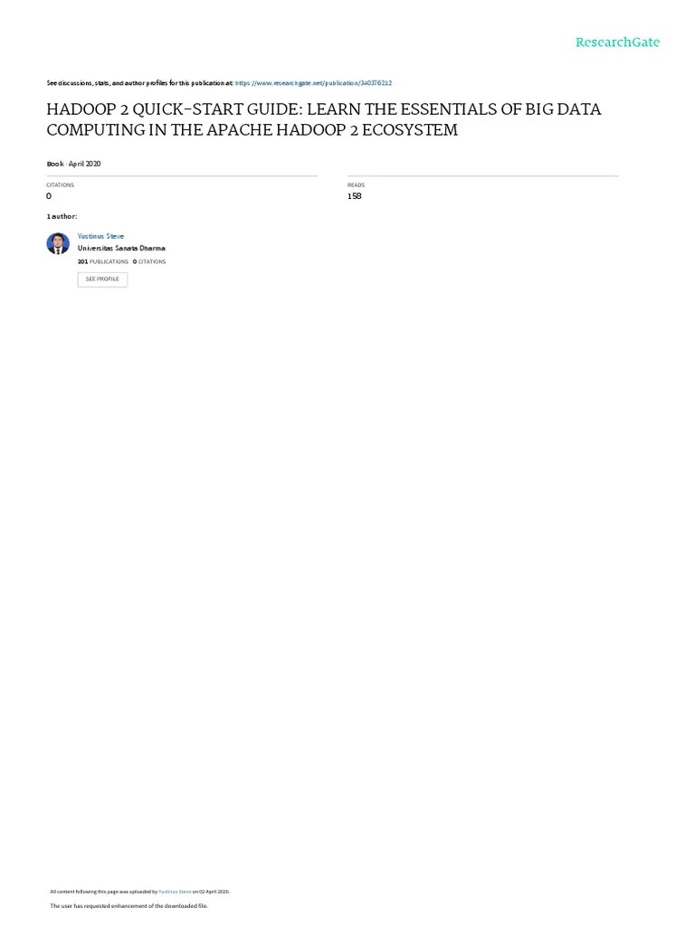 Hadoop 2 Quick-Start Guide: Learn The Essentials Of Big Data Computing ...