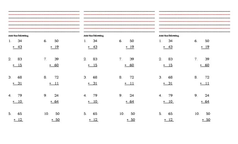 Math Quiz (Addition) | PDF