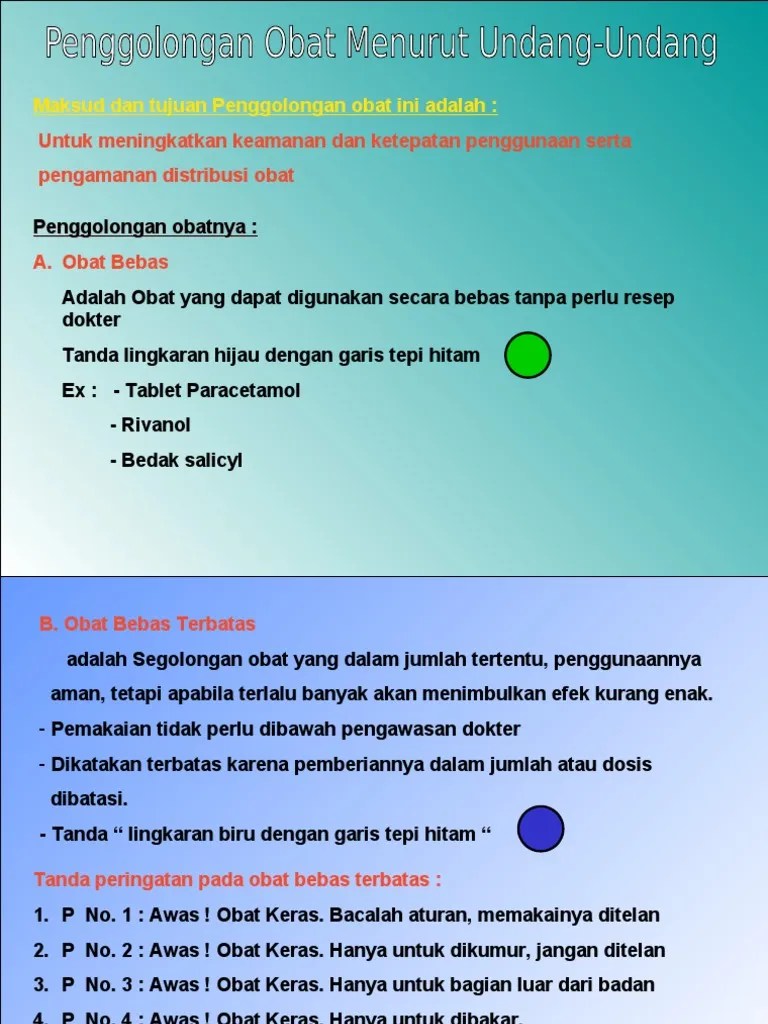 Penggolongan Obat Menurut Uu&berdasarkan Khasiat&penggunaan | PDF