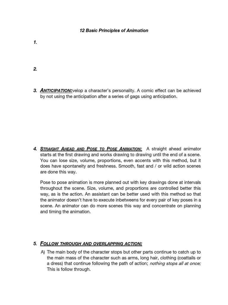 12 Basic Principles Of Animation | PDF