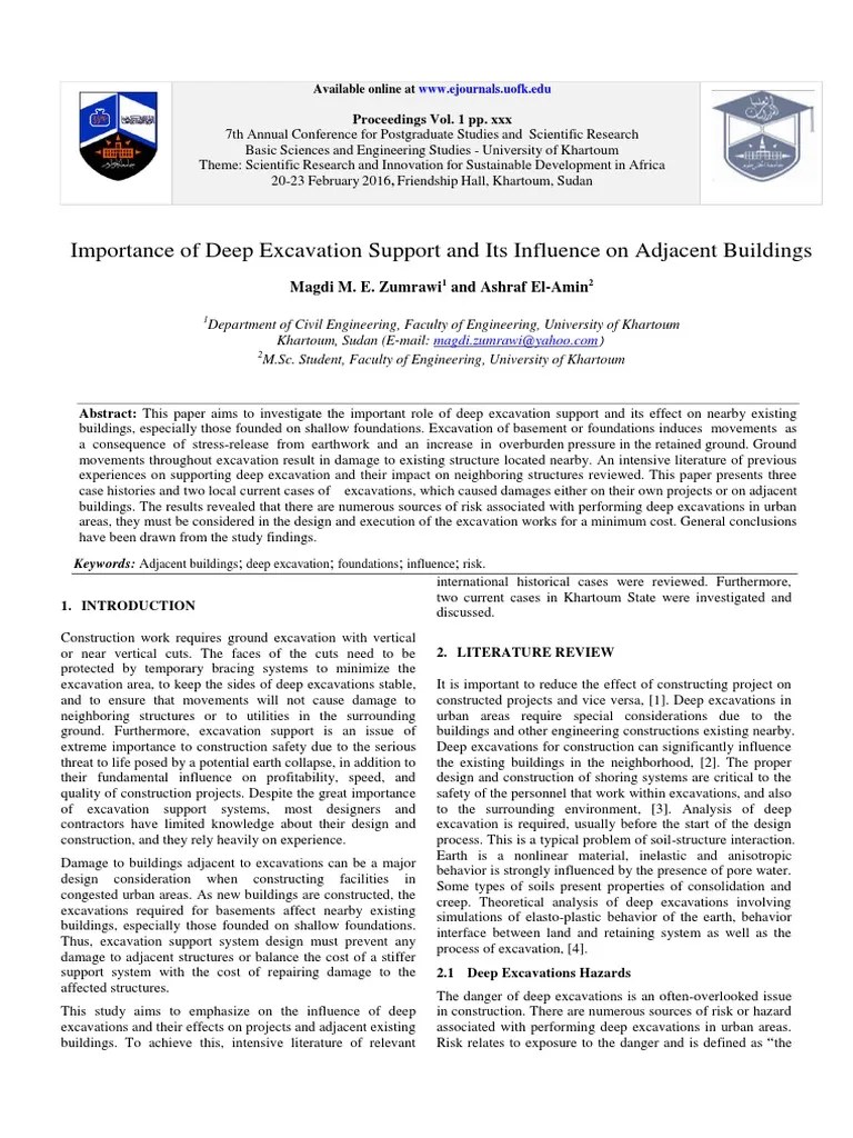 Importance Of Deep Excavation Support An PDF | PDF | Deep Foundation ...