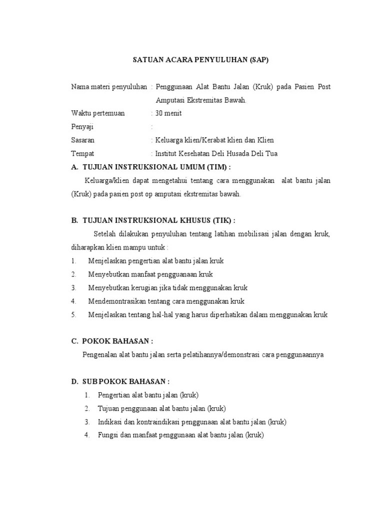 Satuan Acara Penyuluhan | PDF