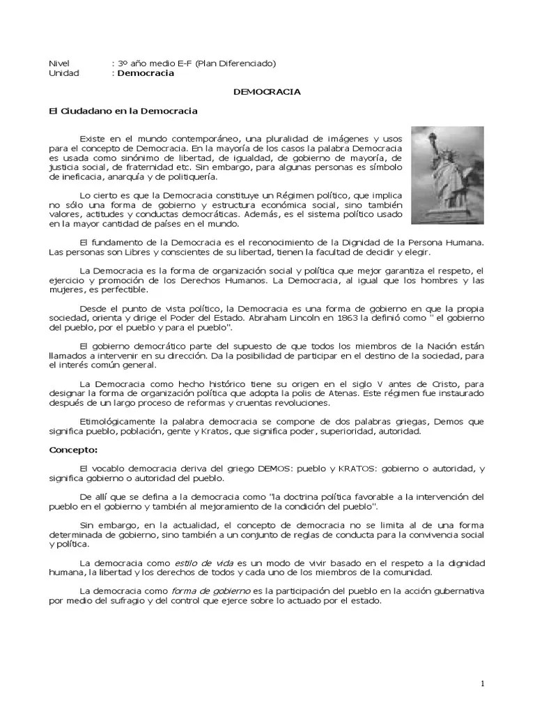 6 Democracia | PDF | Democracia | Ideologías Políticas