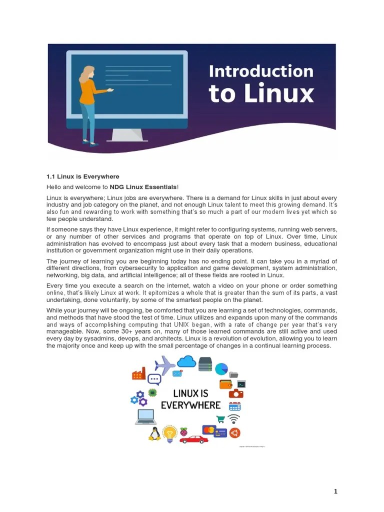NDG Linux Essentials - Module 1 - Introduction To Linux PDF | PDF ...