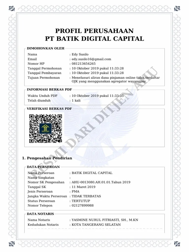 Profil Batik Digital Capital Wayangpay | PDF