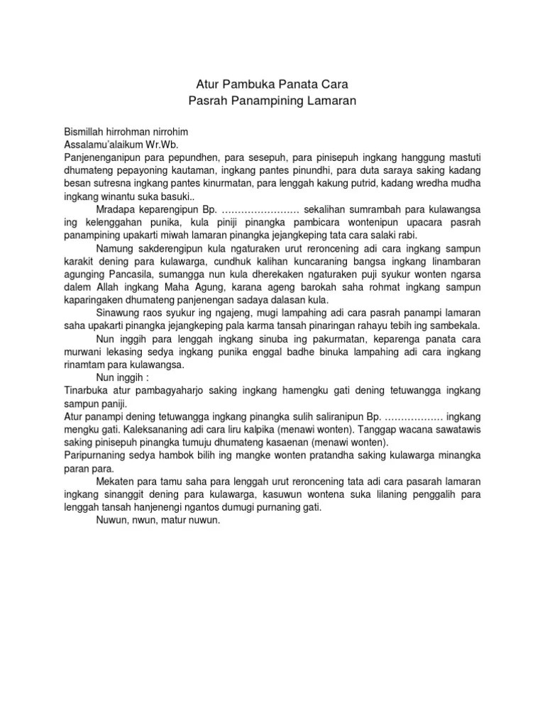 Atur Panampi Lamaran – Beinyu.com