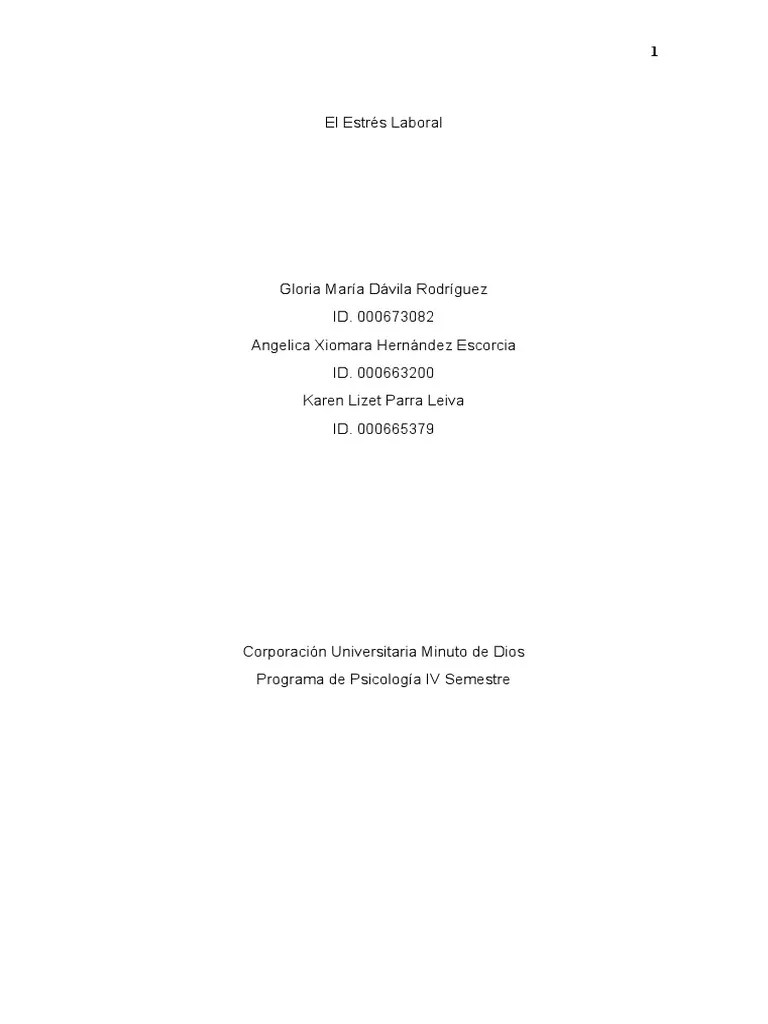 El Estrés Laboral Articulo | PDF | Estrés (biología) | Comportamiento