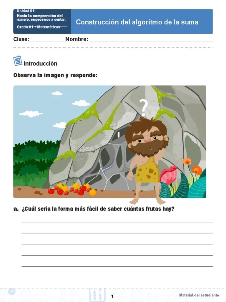 TALLER DBA 4 Construcción Del Algoritmo De La Suma | PDF | Ciencia Cognitiva | Enseñanza De ...