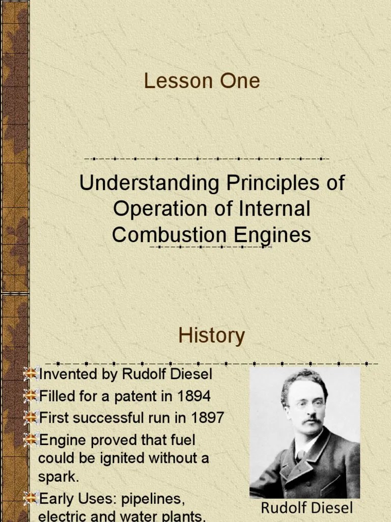 Lesson One: Understanding Principles Of Operation Of Internal ...