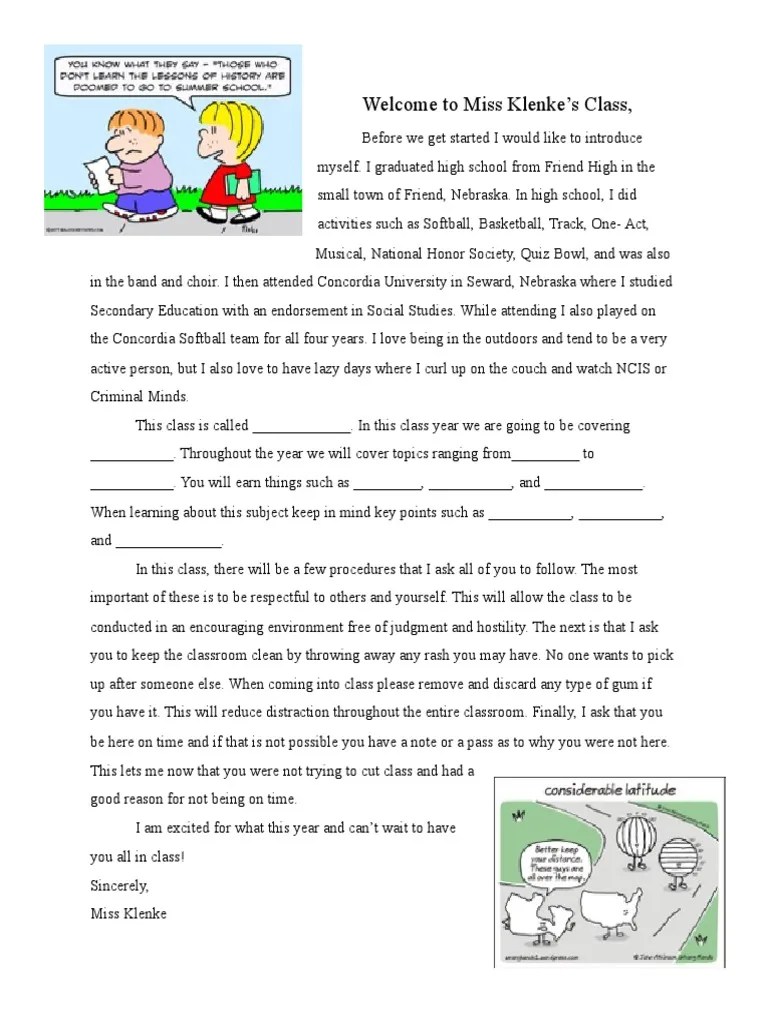 Welcome Letter | PDF