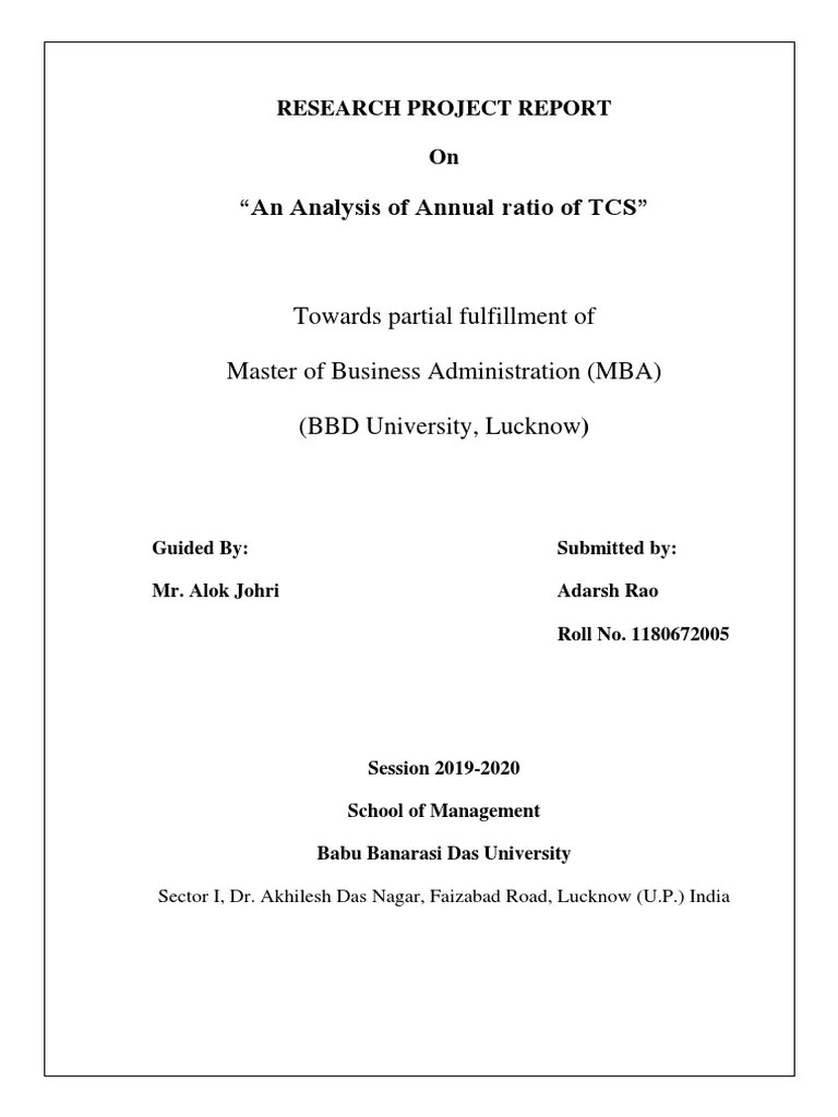 An Analysis Of Annual Ratio Of TCS Final | PDF | Capital Structure | Stocks