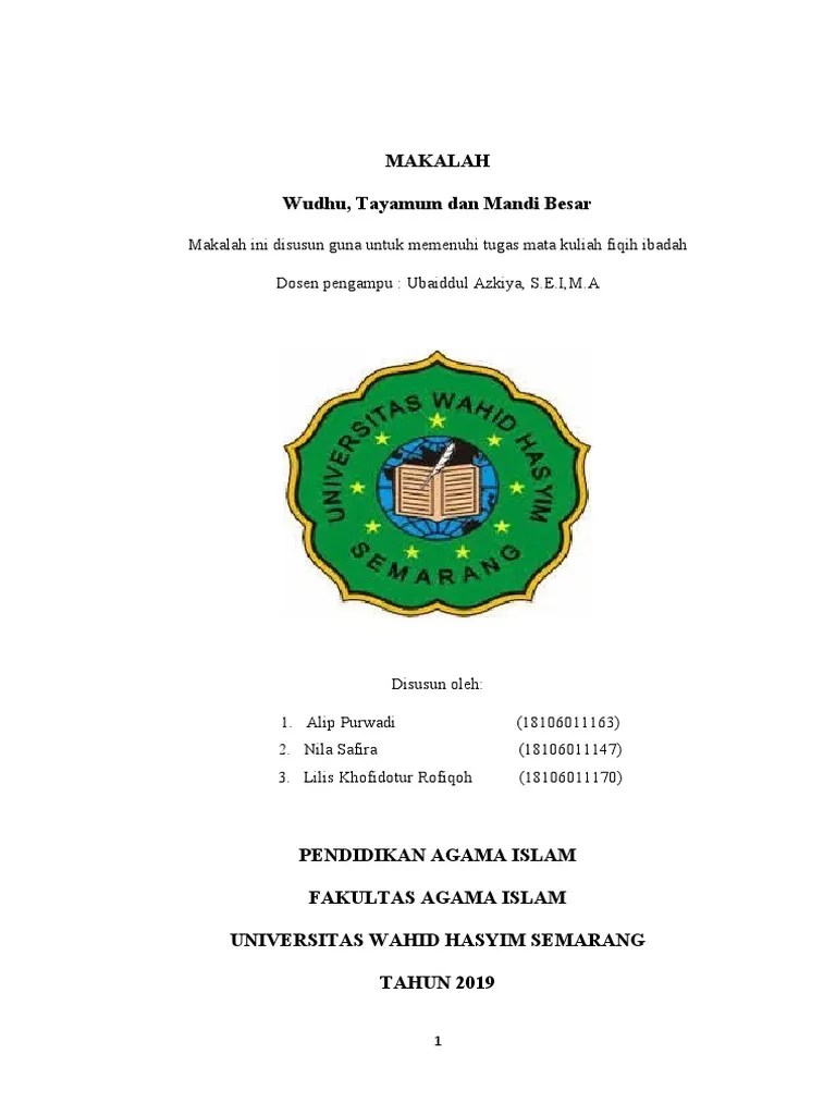 Makalah Wudhu, Tayamum, Dan Mandi Besar | PDF