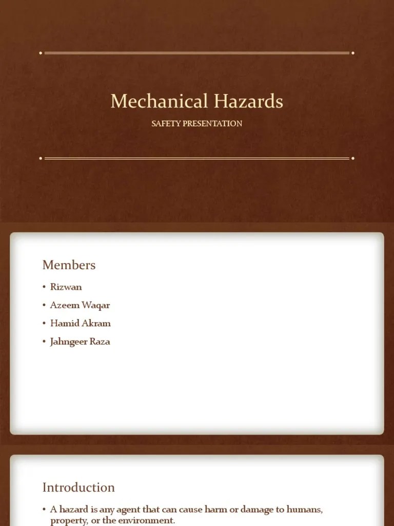 Mechanical Hazards: Safety Presentation | PDF | Machines | Fracture