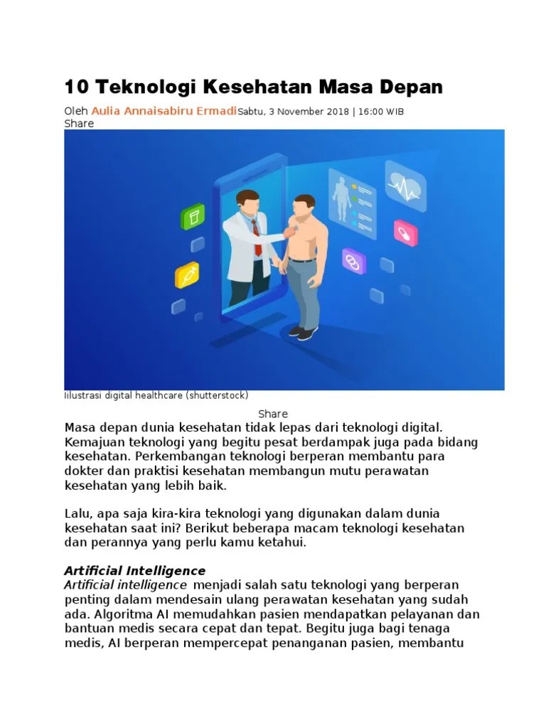 10 Teknologi Kesehatan Masa Depan | PDF