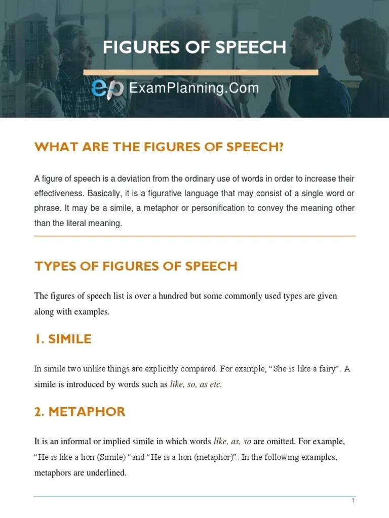 Figures Of Speech PDF | Download Free PDF | Metaphor | Figures Of Speech