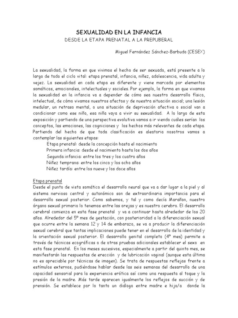 Sexualidad - En - La - Infancia Doc De Apoyo PDF | PDF | Orientación Sexual | La Sexualidad Humana