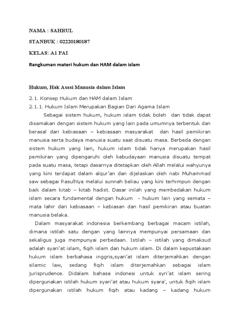 Materi muatan ham dalam islam. Hukum Dan Hak Asasi Manusia Dalam Islam Pdf