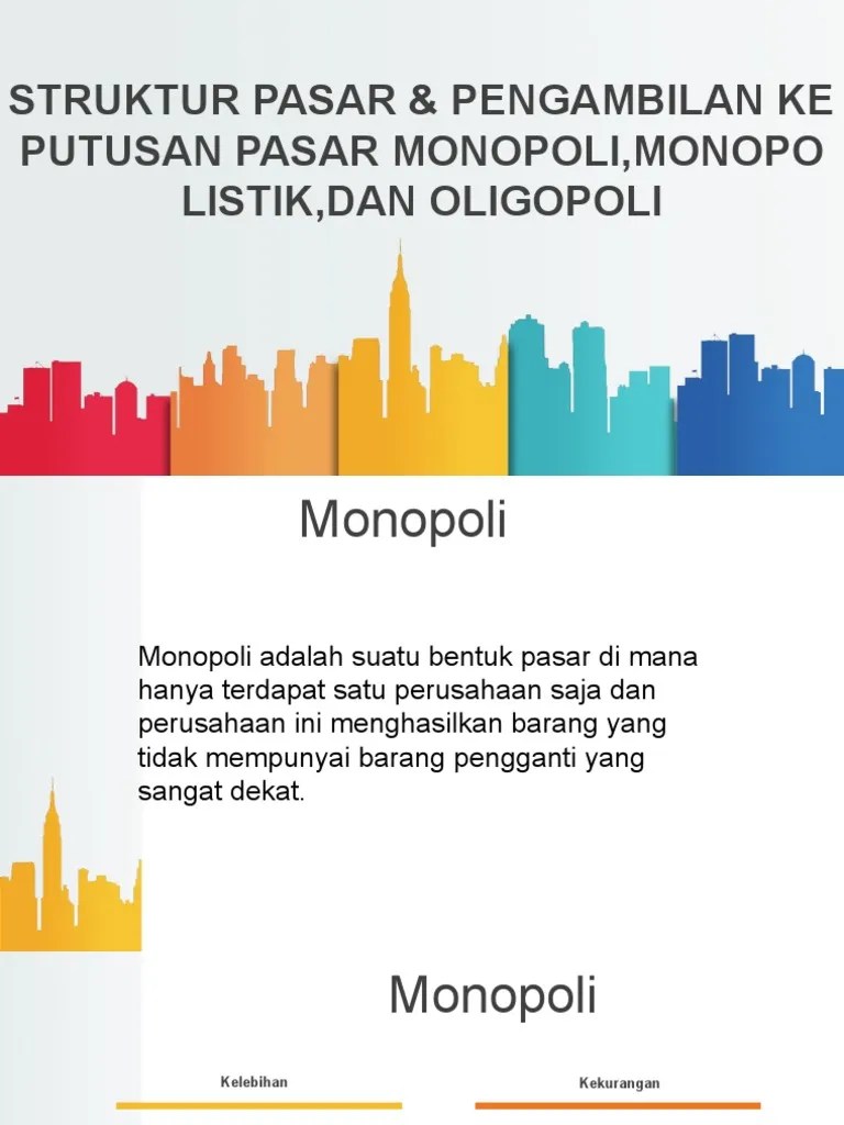 Struktur Pasar & Pengambilan Keputusan Pasar Monopoli, Monopolistik, Dan Oligopoli 1 | PDF