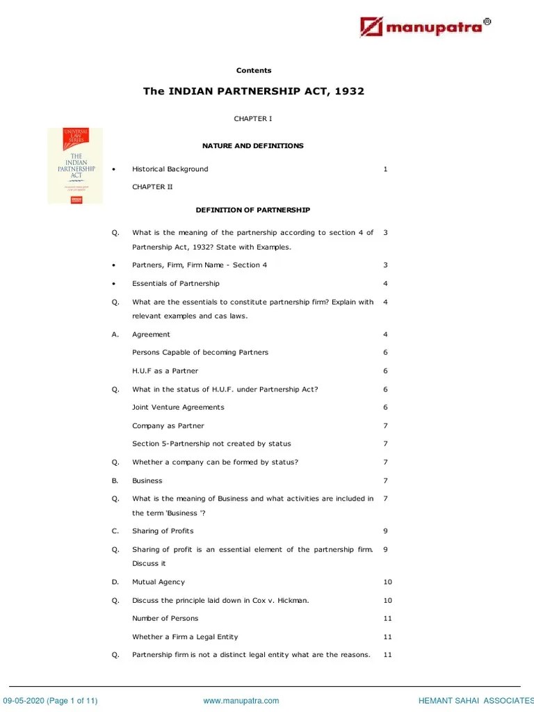 The Indian Partnership Act TocTocCOM570453 | PDF | Partnership | Law Of Agency