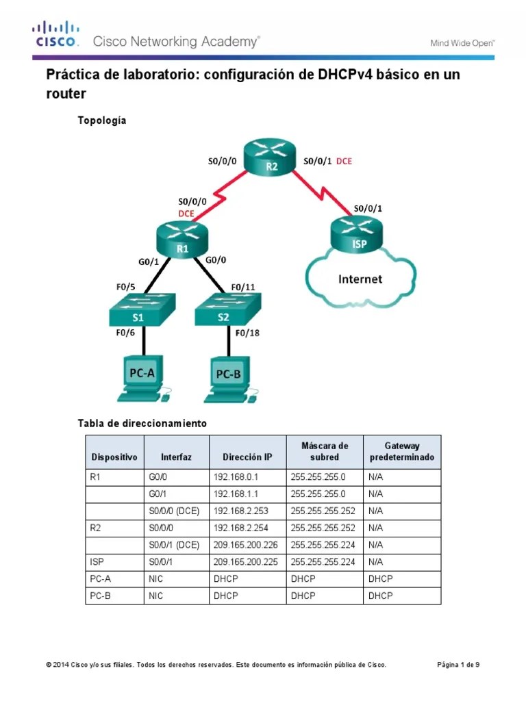 10.1.2.4 Lab - Configuring Basic DHCPv4 On A Router | PDF | Dirección ...