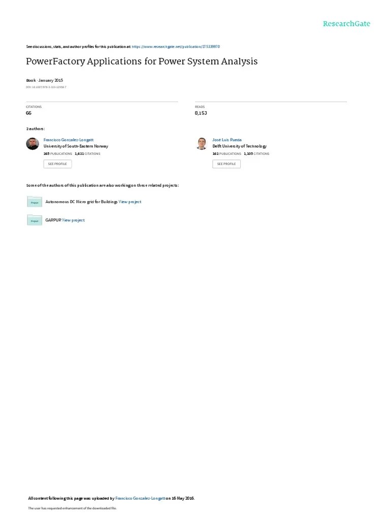 Powerfactory Applications For Power System Analysis: January 2015 | PDF