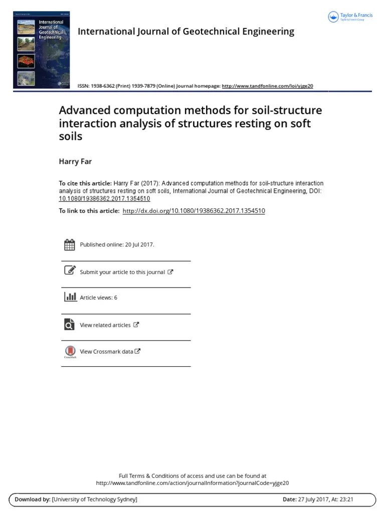 Advanced Computation Methods For Soil-Structure Interaction Analysis Of ...