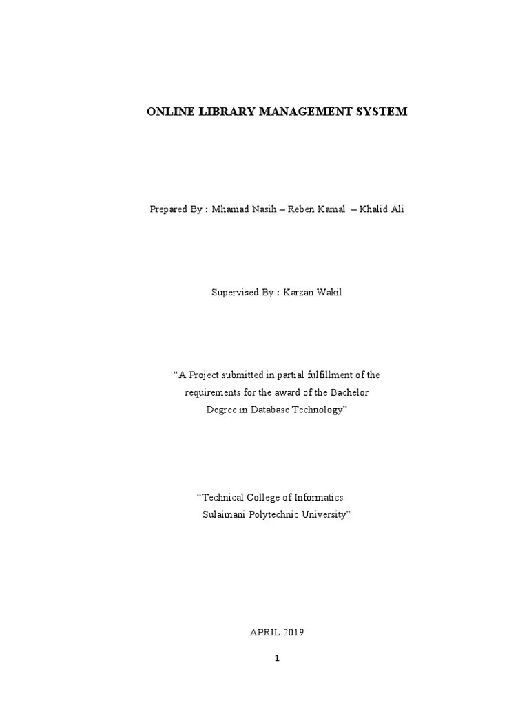 Online Library Management System | PDF | Digital Library | Database ...