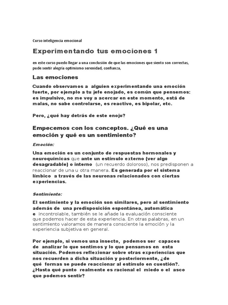 Curso Inteligencia Emocional | PDF | Inteligencia | Las Emociones