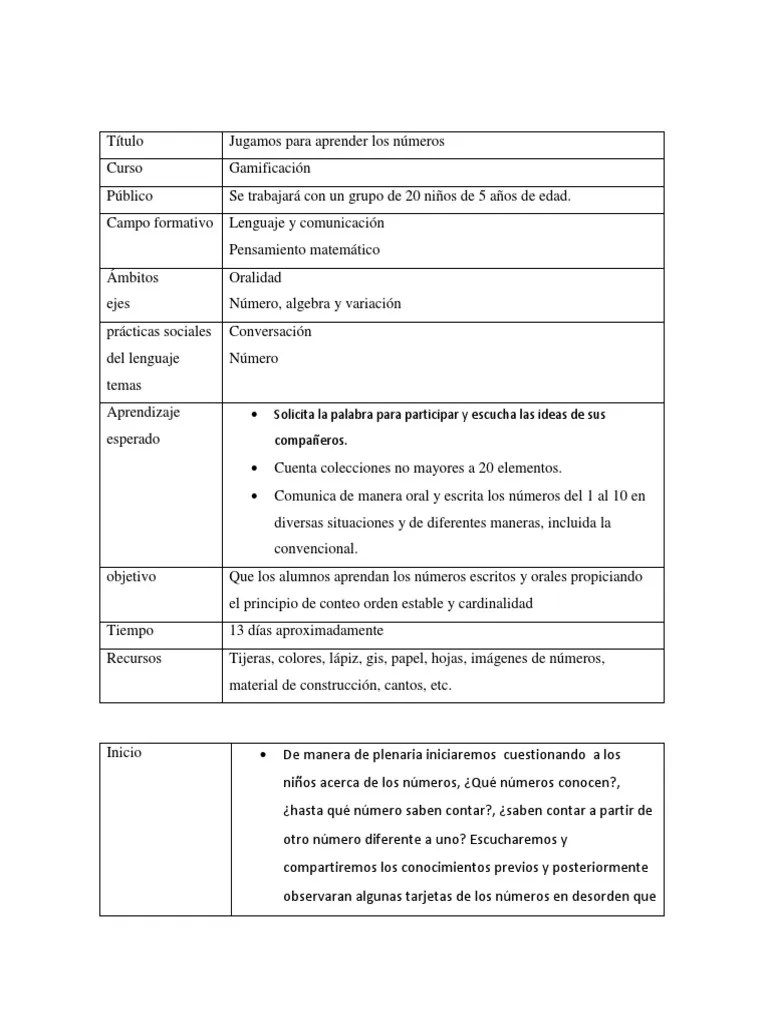 Jugamos Para Aprender Los Números | PDF