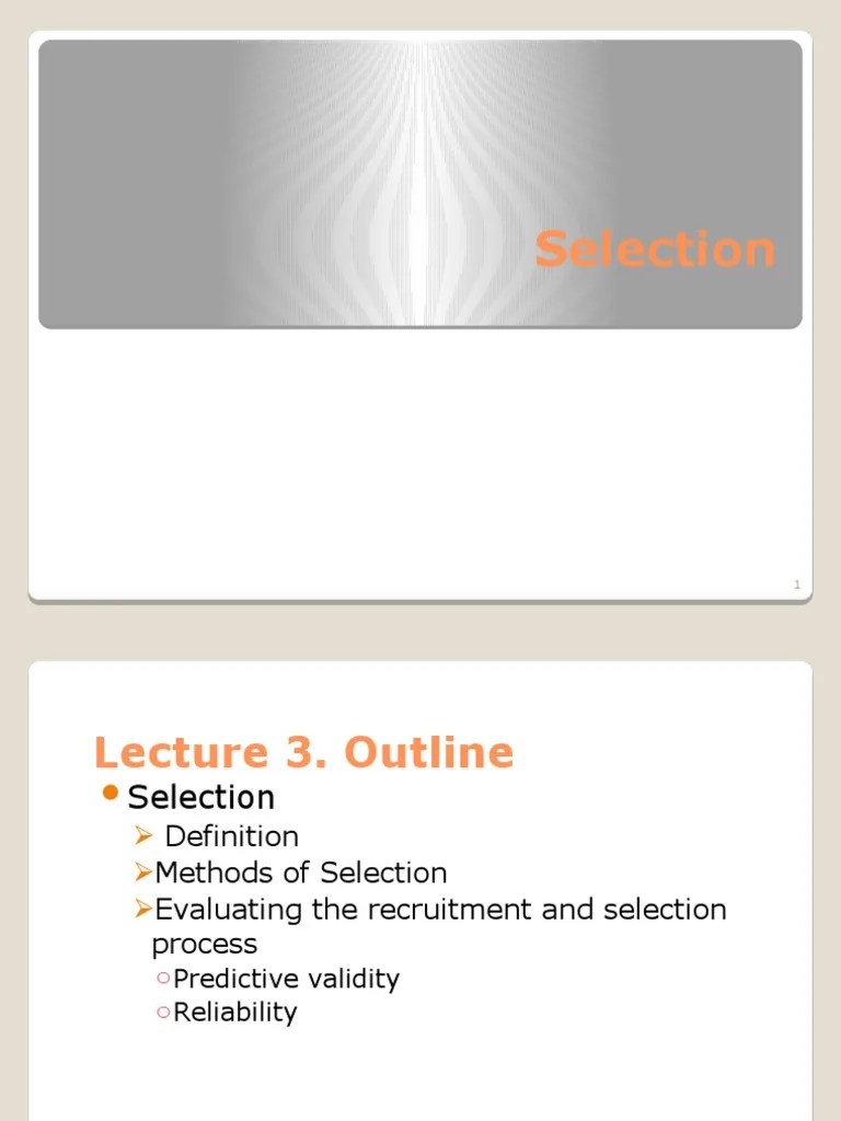 03 HRM Lecture 3 Selection | PDF | Competence (Human Resources ...