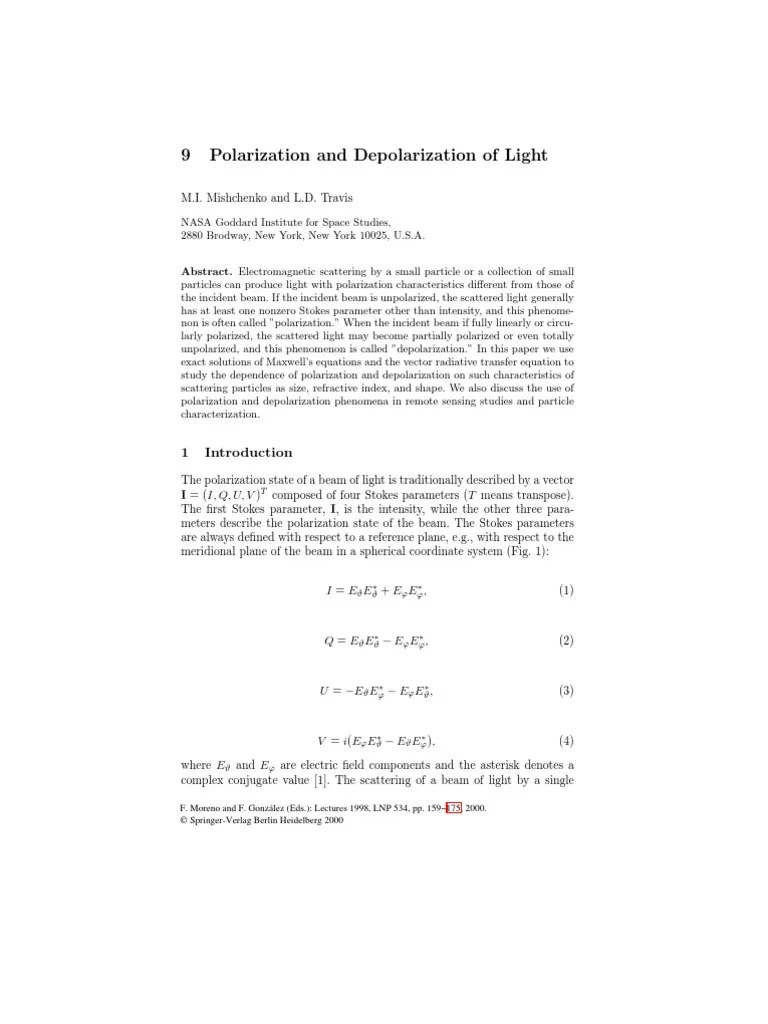 9 Polarization And Depolarization Of Light | PDF | Polarization (Waves ...