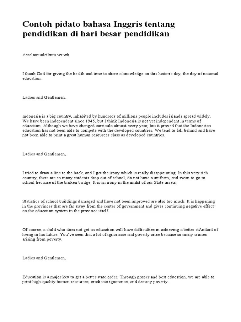 Pidato Bahasa Inggris Tentang Masa Depan - Pendidikan Siswa