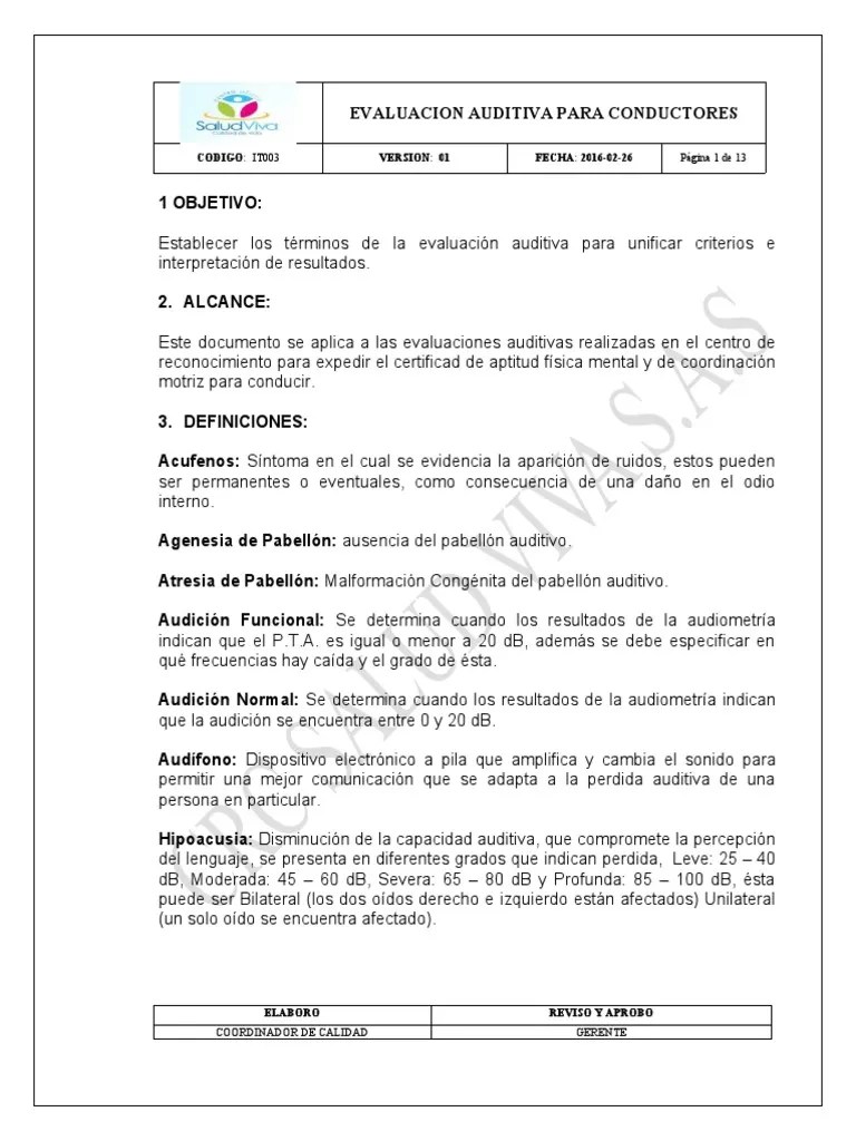 It03 Evaluacion Auditiva | PDF | Escuchando | Otorrinolaringología