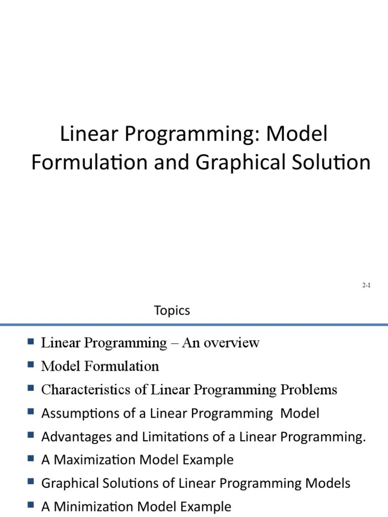 Linear Programming: Model Formulation And Graphical Solution | PDF ...