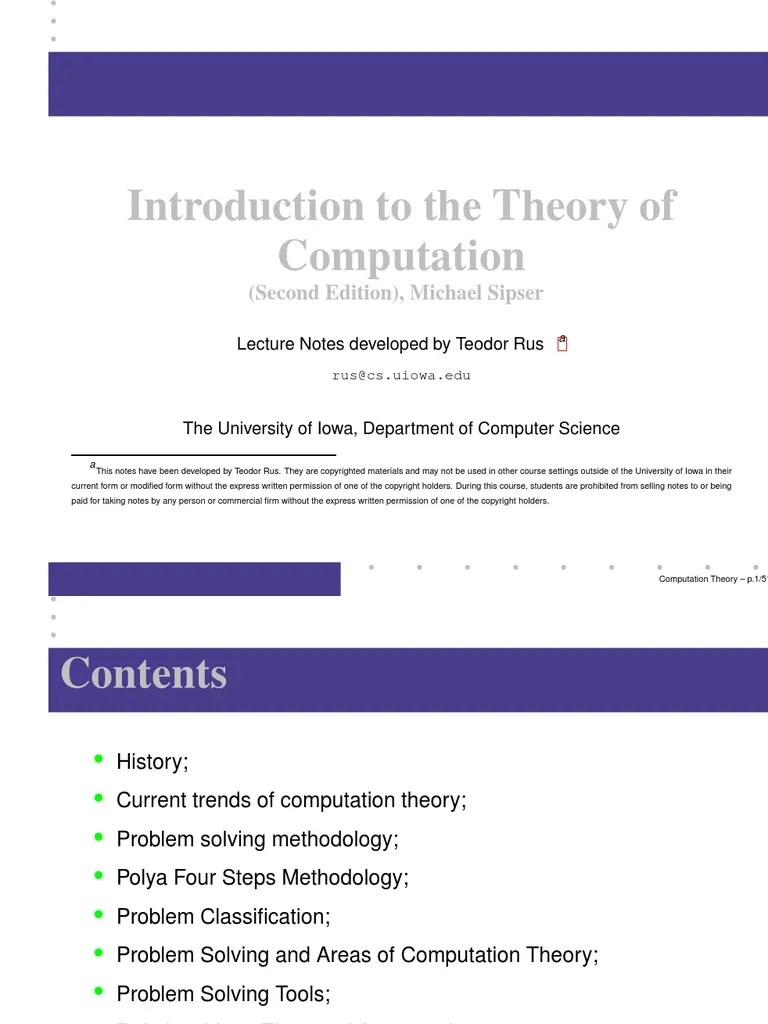 Introduction To The Theory Of Computation: (Second Edition), Michael ...