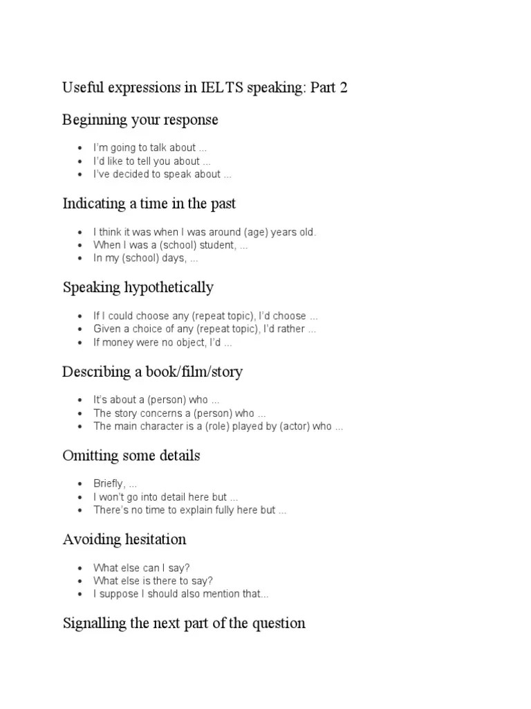 IELTS Speaking Part 2 | PDF