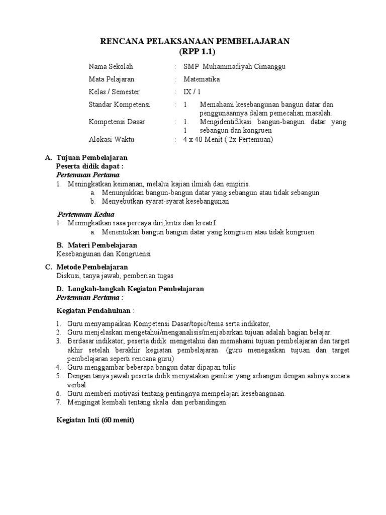 Pembelajaran kurikulum 2013 lebih mengarahkan agar proses pembelajaran yang . Rpp Ktsp Smp Matematika Kelas 9