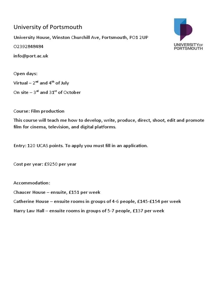 University Of Portsmouth | PDF