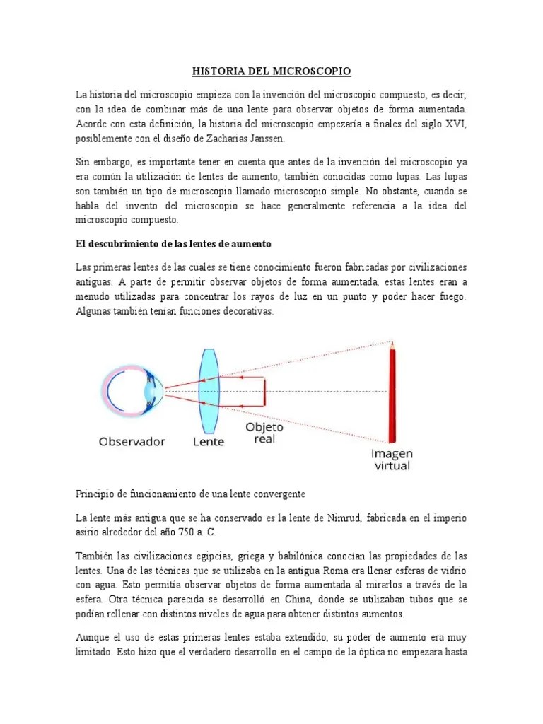 Historia Del Microscopio | PDF