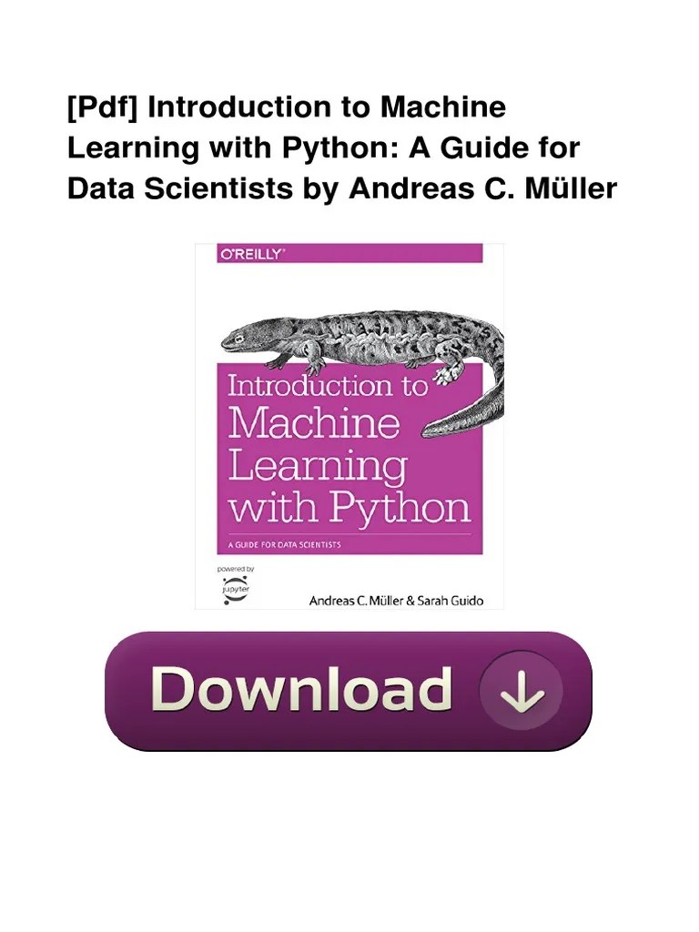 (PDF) Introduction To Machine Learning With Python: A Guide For Data ...