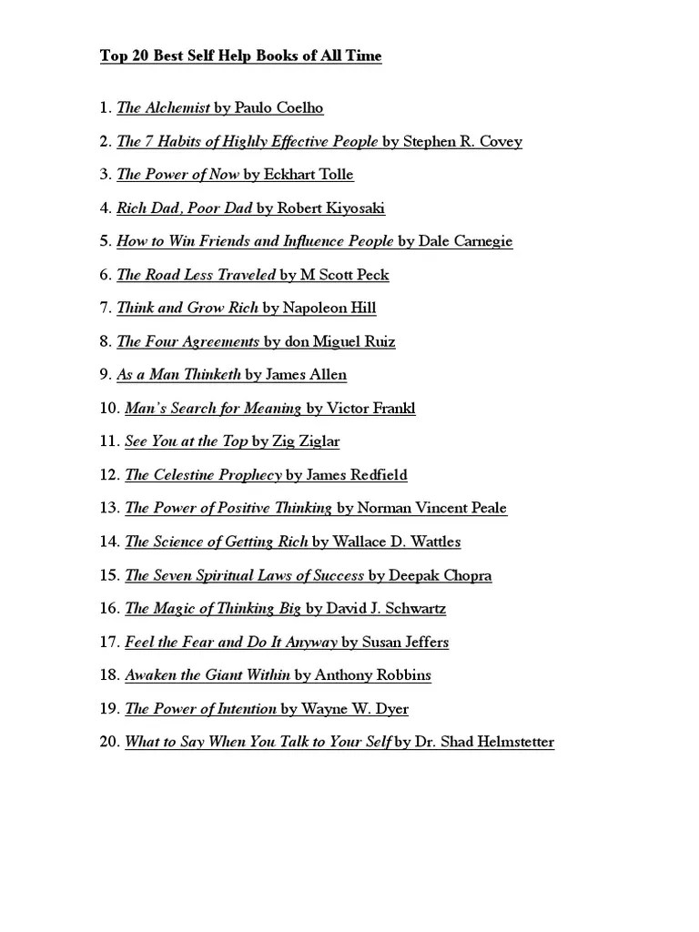 20 Self Help Books | PDF