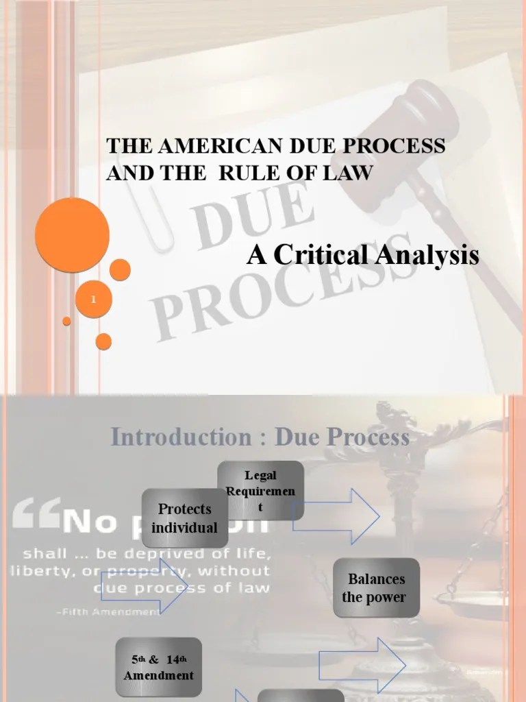 The American Due Process And The Rule Of Law | PDF | Due Process Clause ...