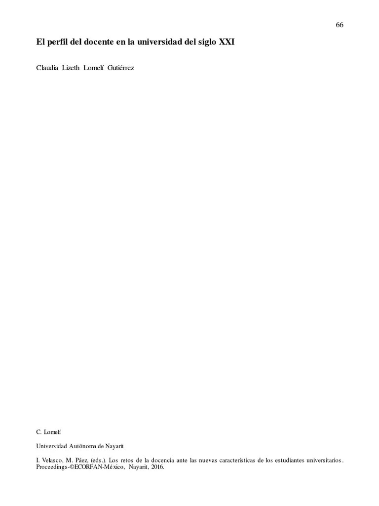 Caracteristicas Que Debe Poseeer Un Docente Del Siglo Xxi | PDF | Maestros | Salón De Clases